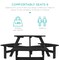 Best Choice Products 6-Person Circular Outdoor Wooden Picnic Table w/ 3 Built-In Benches, Umbrella Hole